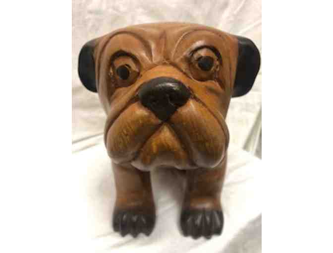 Adorable Carved Wooden Bulldog - **Gonzaga grads**