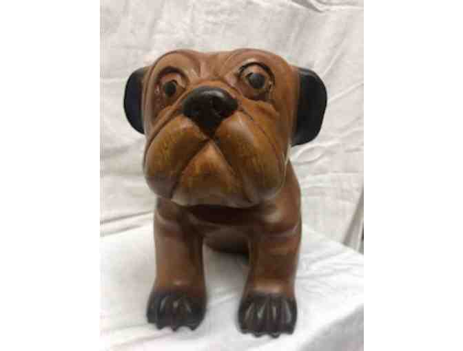 Adorable Carved Wooden Bulldog - **Gonzaga grads**