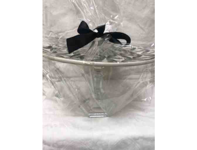 Large Modern Print Black and Whilte Plate on Pedestal