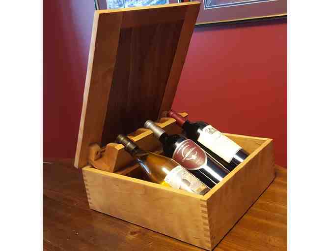 Handmade Wine Presentation Box with 3 Bottles of Wine