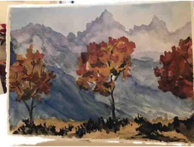 Original Artwork - Framed Painting of Fall Trees by our own Joan Glick