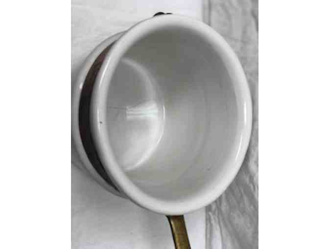 Porcelain Pot with Brass handle