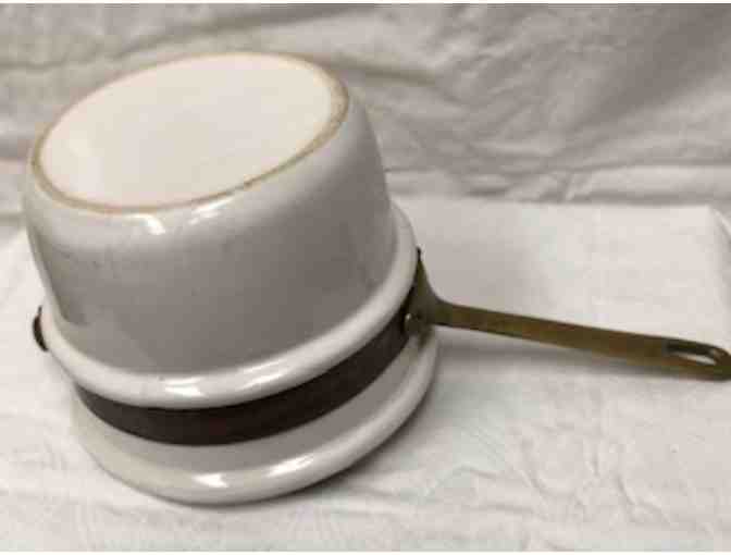 Porcelain Pot with Brass handle