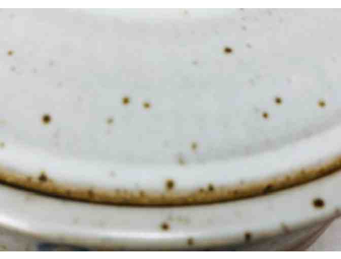 Asian Influence Ceramic Pot with Handles  and Lid