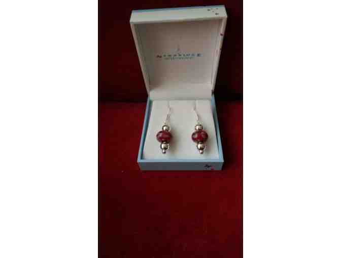 Silver and Glass Bead Earrings