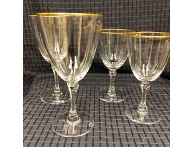 Lennox - set of 8 gold Trim Water/Red Wine Glass