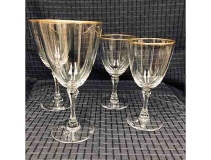 Lennox - set of 8 gold Trim Water/Red Wine Glass
