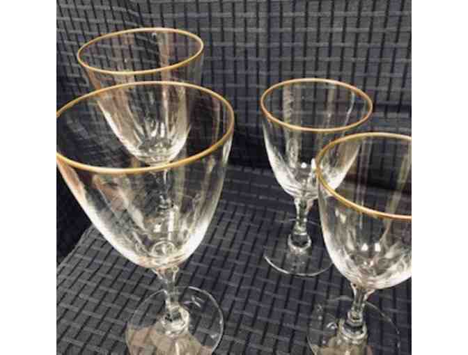 Lennox - set of 8 gold Trim Water/Red Wine Glass