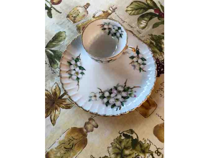 Hostess Set - Dogwood pattern snack plate and tea cup