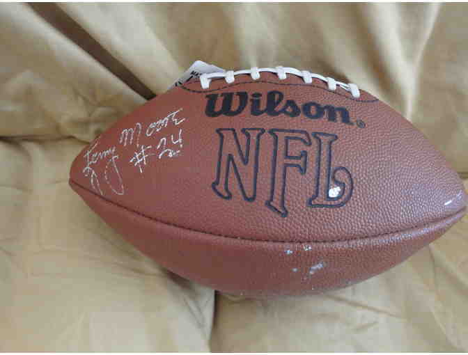 Football signed by Lenny Moore, Johnny Unitas, and Jim Mutscheller