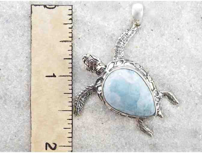 Sterling Silver Larimar necklace with 18' chain included