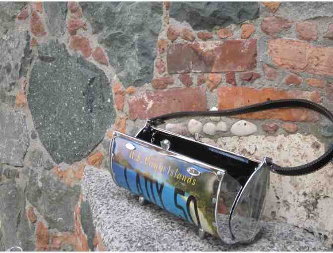 Recycled license plate purse