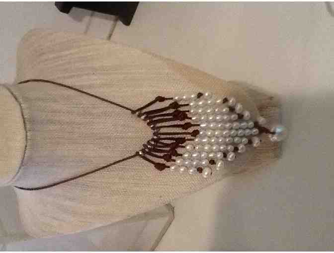 Handcrafted Leather & Freshwater Pearl Necklace