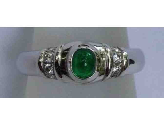 Emerald, Diamond & Platinum ring from R&I PATTON Goldsmithing