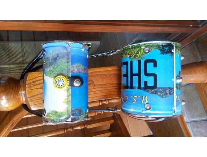 Recycled Virgin Islands license plate purses