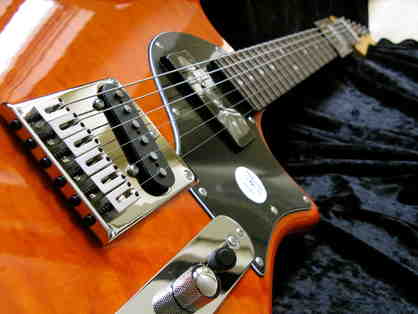 Hanson Firenze T90 6-string Electric Guitar in TRANSLUCENT ORANGE, by Hanson Guitars