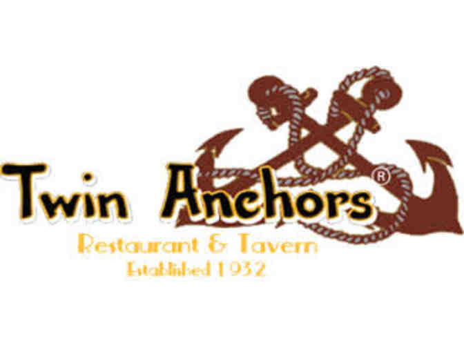 Twin Anchors Restaurant Gift Certificate - Dinner and Drinks for Two
