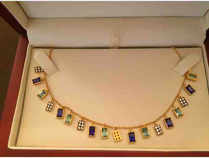 Mosaic necklace & pierced earrings