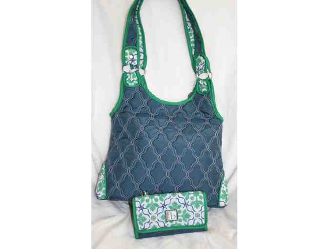 Cinda B. Tote in Navy Blue with Wallet