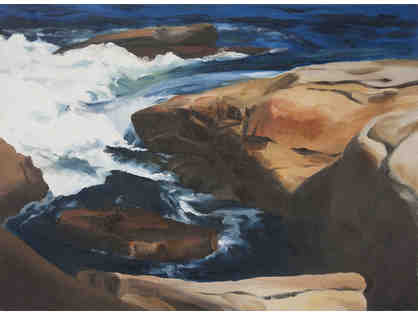 Chris Pullman: "Surf Near Halibut Point," Oil on Panel