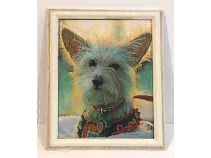 Beautiful Painting of a White Terrier Dog