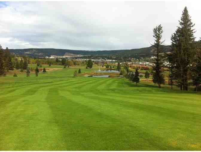 One foursome with carts at Williams Lake Golf & Tennis Club in Williams Lake, BC.