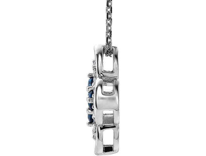 14k Diamond Blue Sapphire Clover Necklace