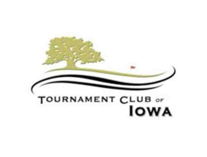 Tournament Club of Iowa -- A foursome with carts