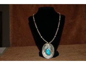 Native American Silver & Turquoise Necklace