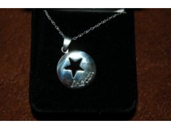 Sterling Star Punched 'Dream' Pendant and Sterling Chain