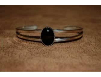Sterling Silver Bracelet w/ Black Onyx Stone