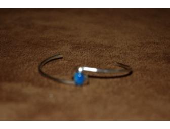 Sterling Silver Bracelet w/ Blue Stone