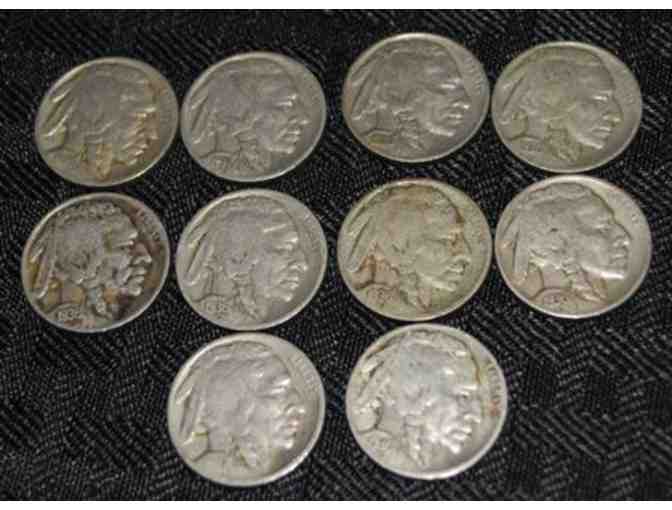 Lot of Ten (10) Buffalo or Indian Head Nickels (Miscellaneous Dates)