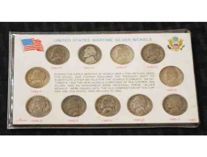 Complete United States Wartime Silver Nickel Coin Set (1942 -1945)