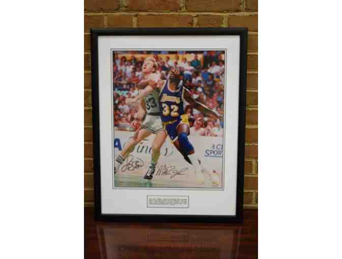 Larry Bird & Magic Johnson Autographed & Framed Picture