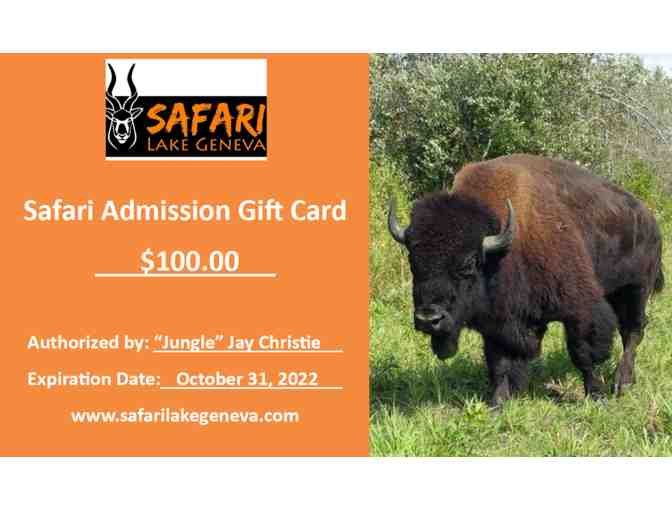 $100 Safari Lake Geneva Admission Certificate for plus Toys