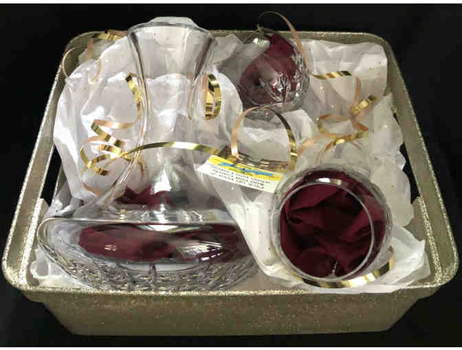 Waterford Lismore Wine Decanter & Goblets plus (2) $50 Brunos Liquors Giftcards