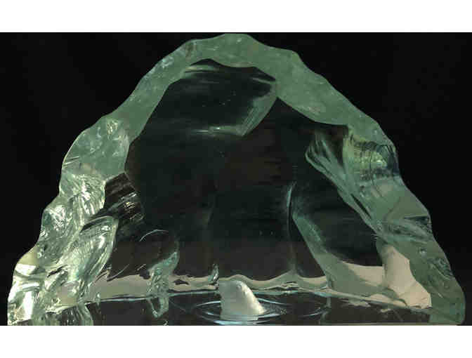 Kosta V. Lindstrand Iceberg Glass Sculpture with a Seal