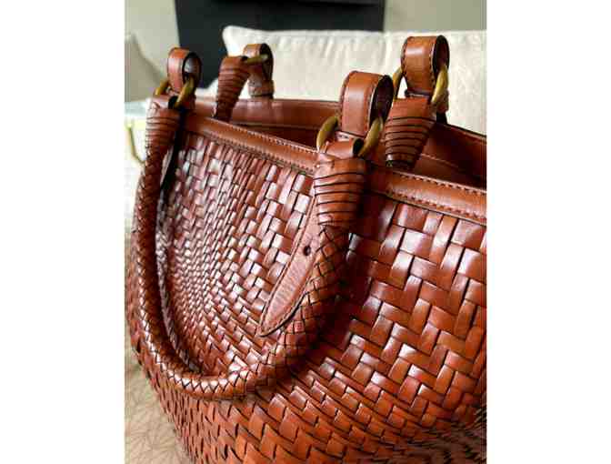 Cole Haan Brown Woven Tote Genevieve Collection