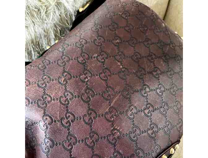 Brown Pelham Web Gucci Leather Shoulder Bag