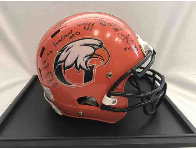 2019 NCISAA 8-Man Football State Championship - GRACE Eagles Signed Football Helmet