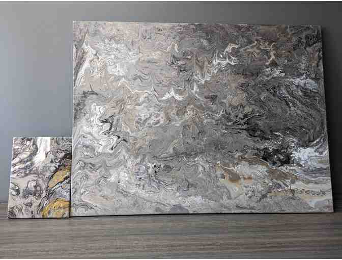 GRACE Artwork: Gray Pour Painting (30 x 40')