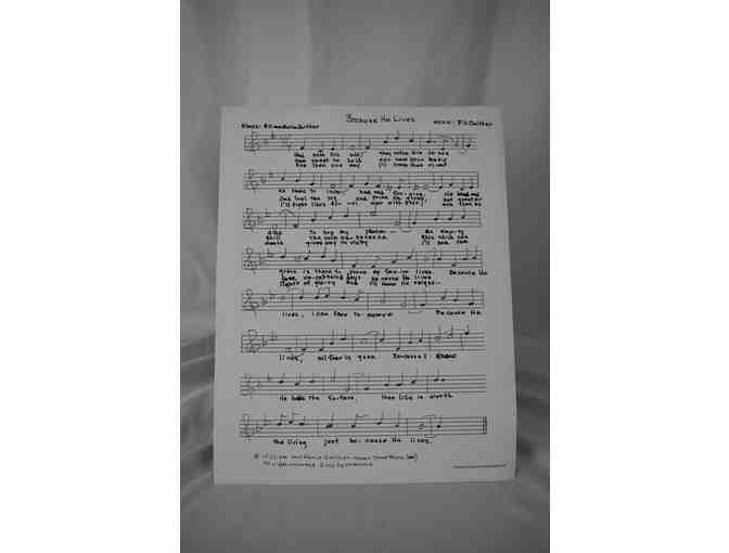 'BECAUSE HE LIVES' - handwritten lyrics by BILL & GLORIA GAITHER