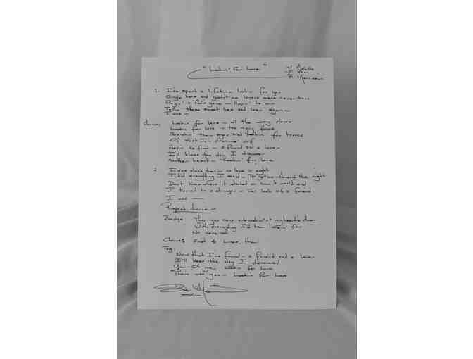 'LOOKING FOR LOVE' signed lyrics by BOB MORRISON