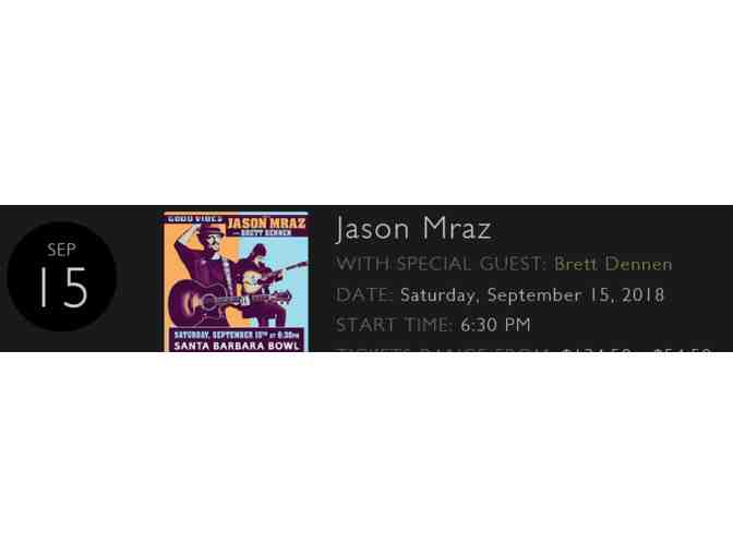 Santa Barbara Bowl - Two Tickets to Jason Mraz Concert