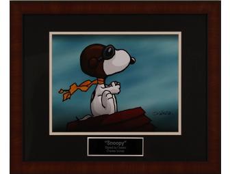 Autographed:  CHARLES SCHULZ Framed 11X14 Snoopy From The RED BARON Animation - Photo 1
