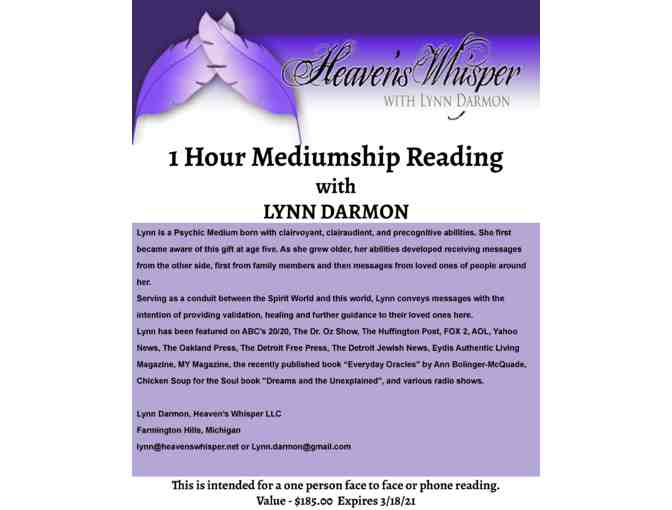 1 Hour Mediumship Reading with Lynn Darmon - Photo 1