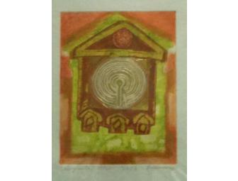 'Labryinth' Limited edition 5 color collagraph print on handmade Italian Paper