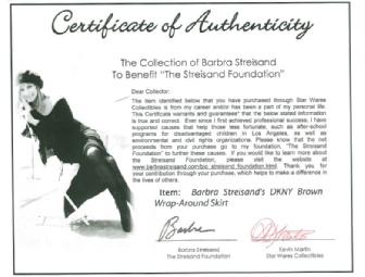 Barbra Streisand's DKNY Brown Wrap-Around Skirt