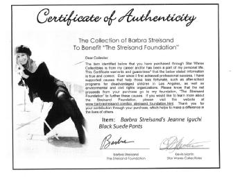 Barbara Streisand black suede pants